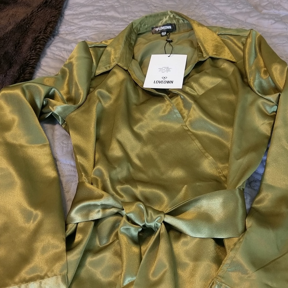 Olive Green Wrap Maxi by Loveown